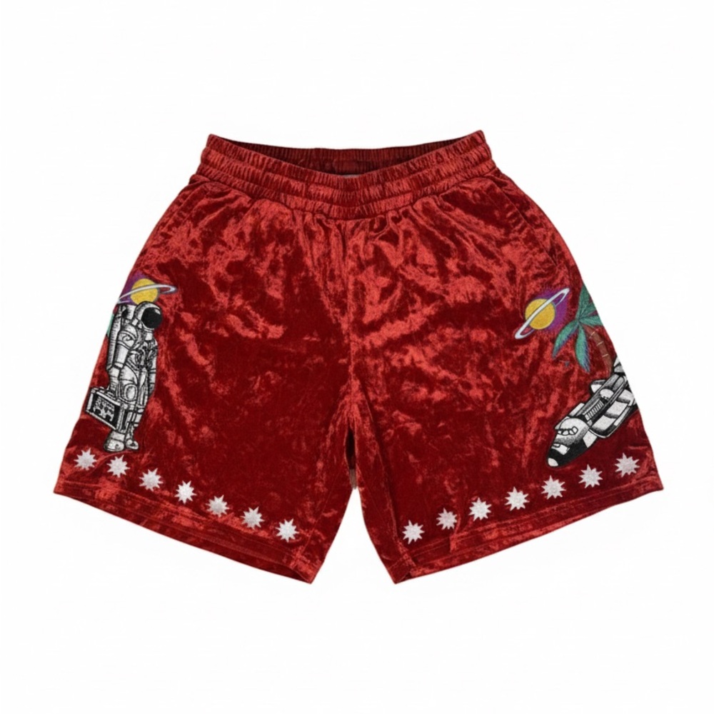 Billionaire Boys Club Red Velvet Space Shorts - Mens Medium